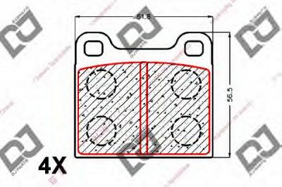 DJ PARTS bp1994 -  Комплект тормозных колодок, дисковый тормоз